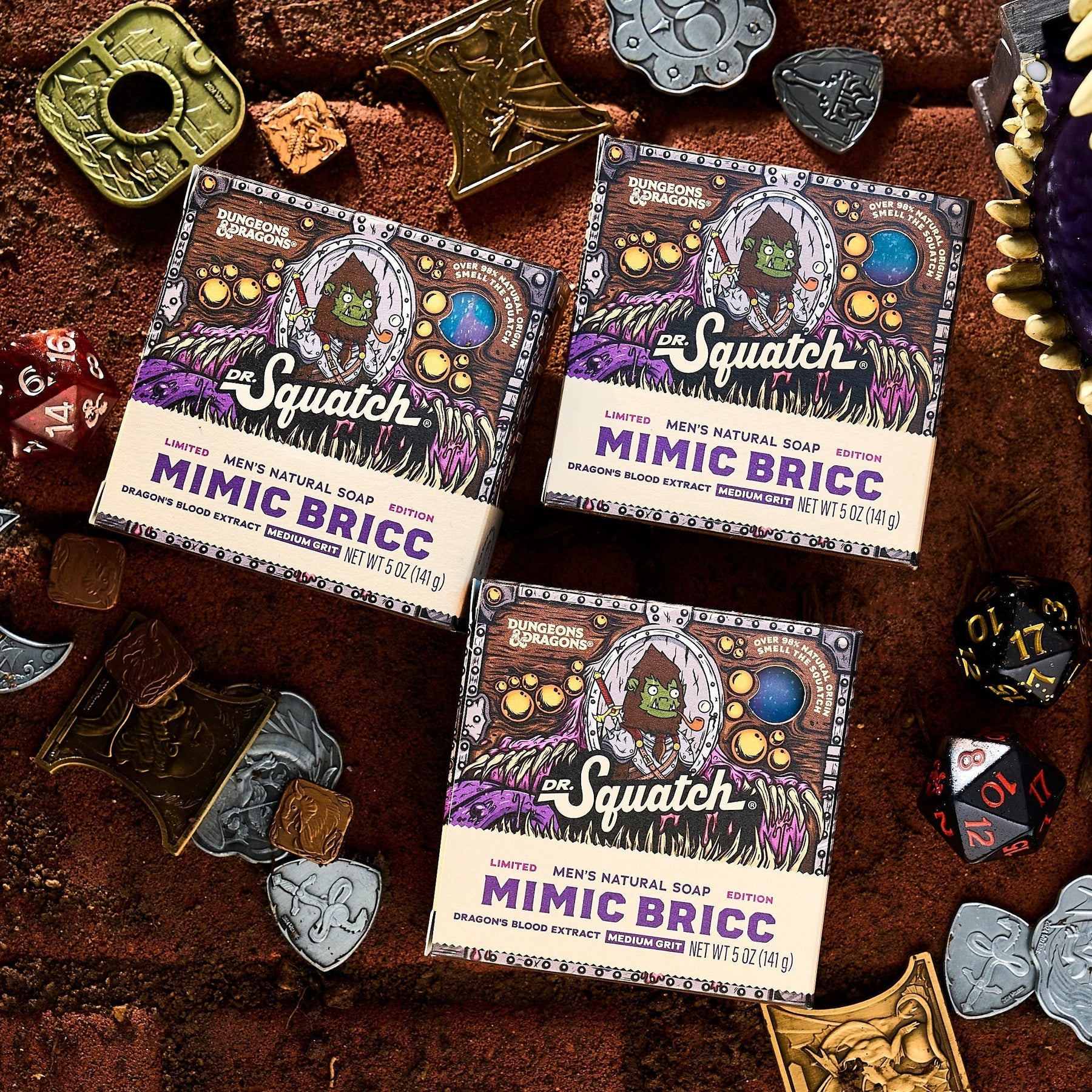 Dungeons & Dragons Mimic Bricc 3-Pack - Exclusive Limited Edition Bar Soap X3