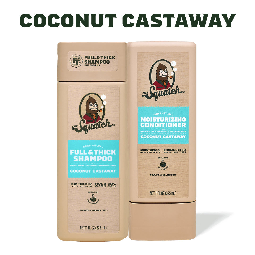 Hair Care Kit + Free Scalp Scrubber | Full & Thick Shampoo | Moisturizing Conditioner | Natural Products for Men E3