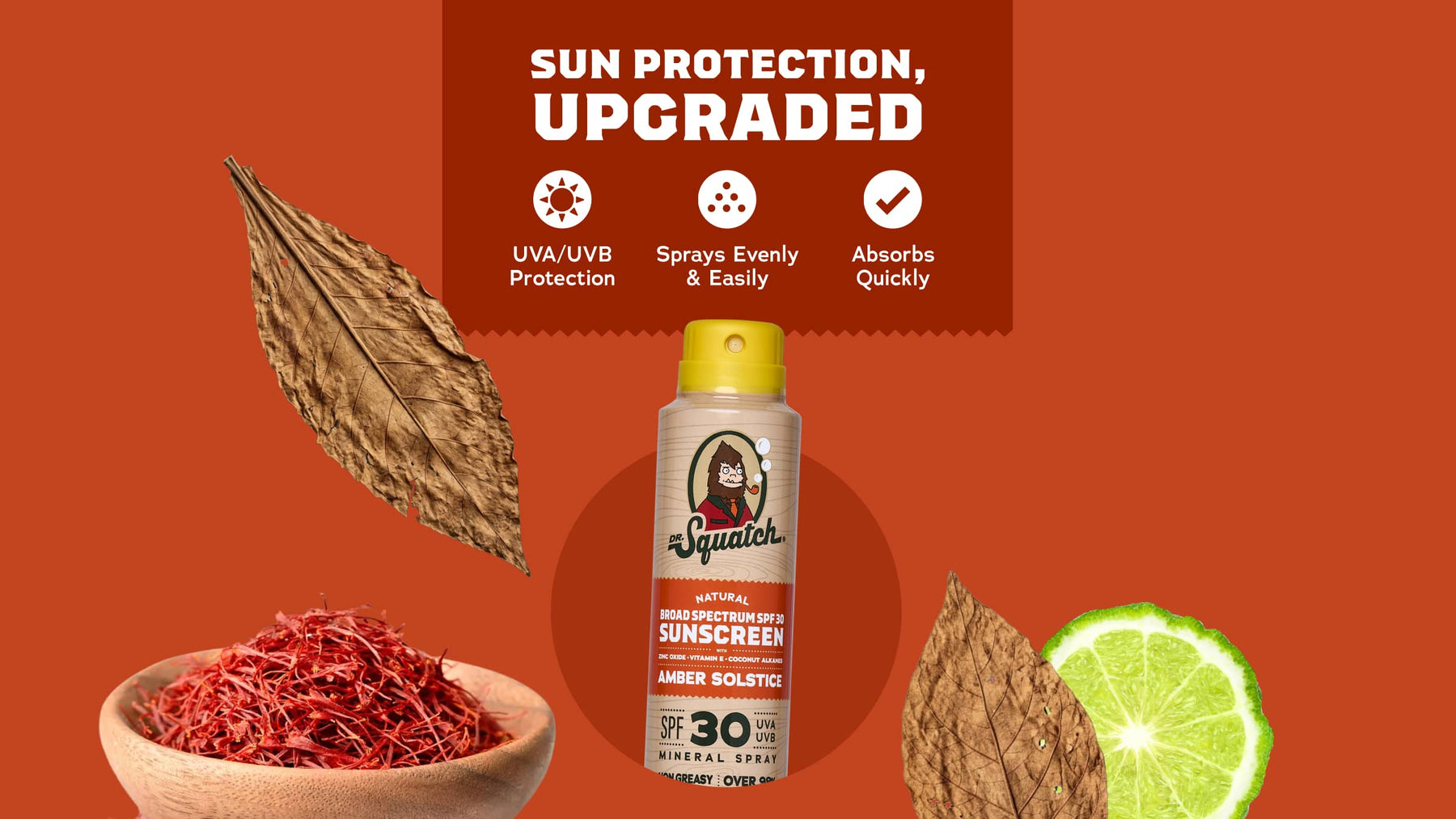 Spray Sunscreen | SPF 30 UVA/UVB Protection | Non-Greasy Mineral Sunscreen for Men L4