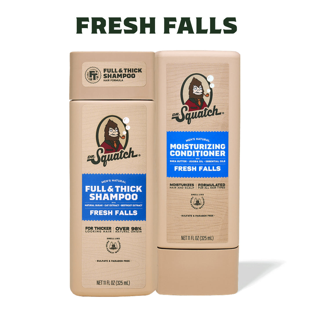 Hair Care Kit + Free Scalp Scrubber | Full & Thick Shampoo | Moisturizing Conditioner | Natural Products for Men E3
