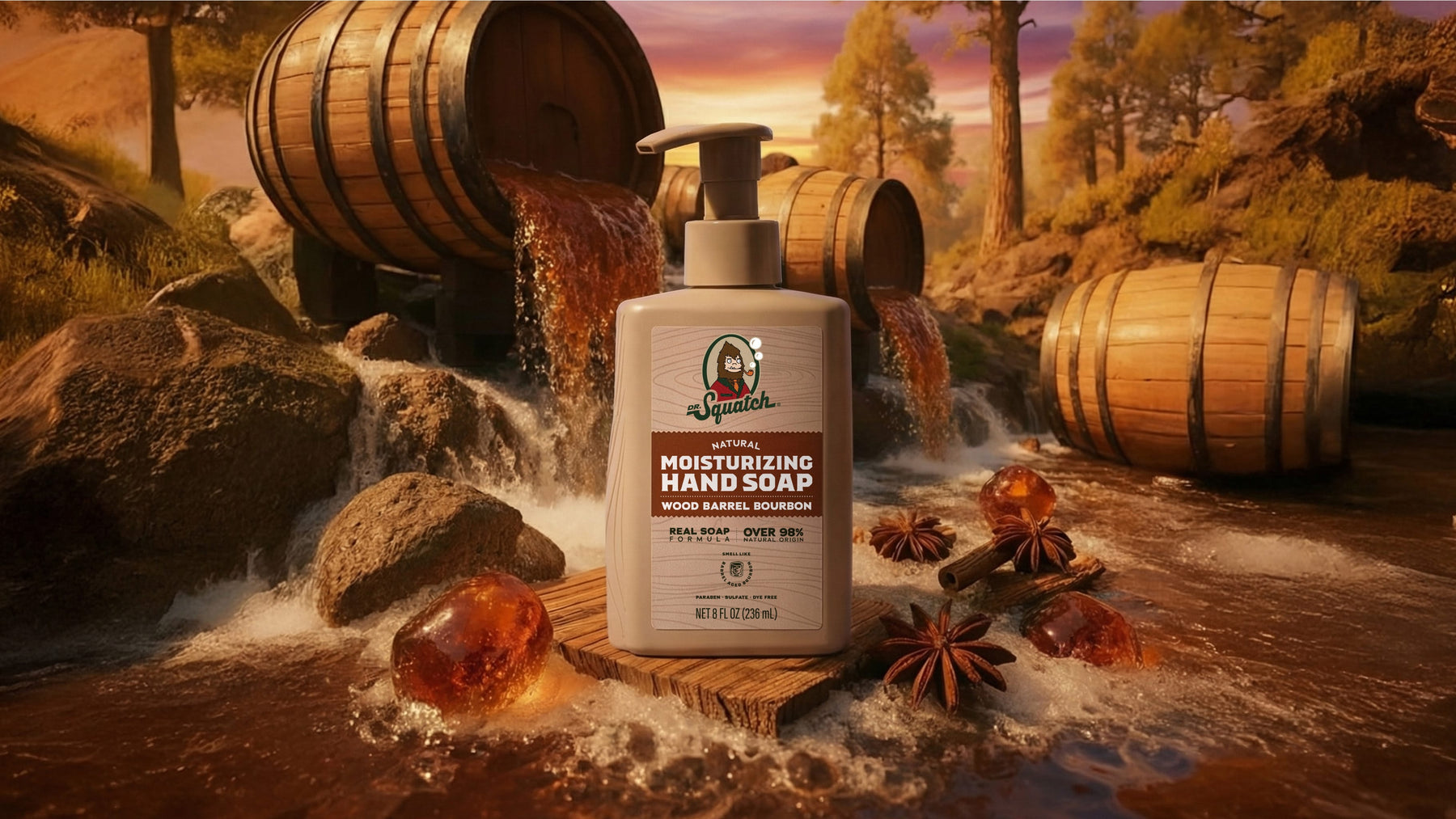 Wood Barrel Bourbon Hand Soap N4