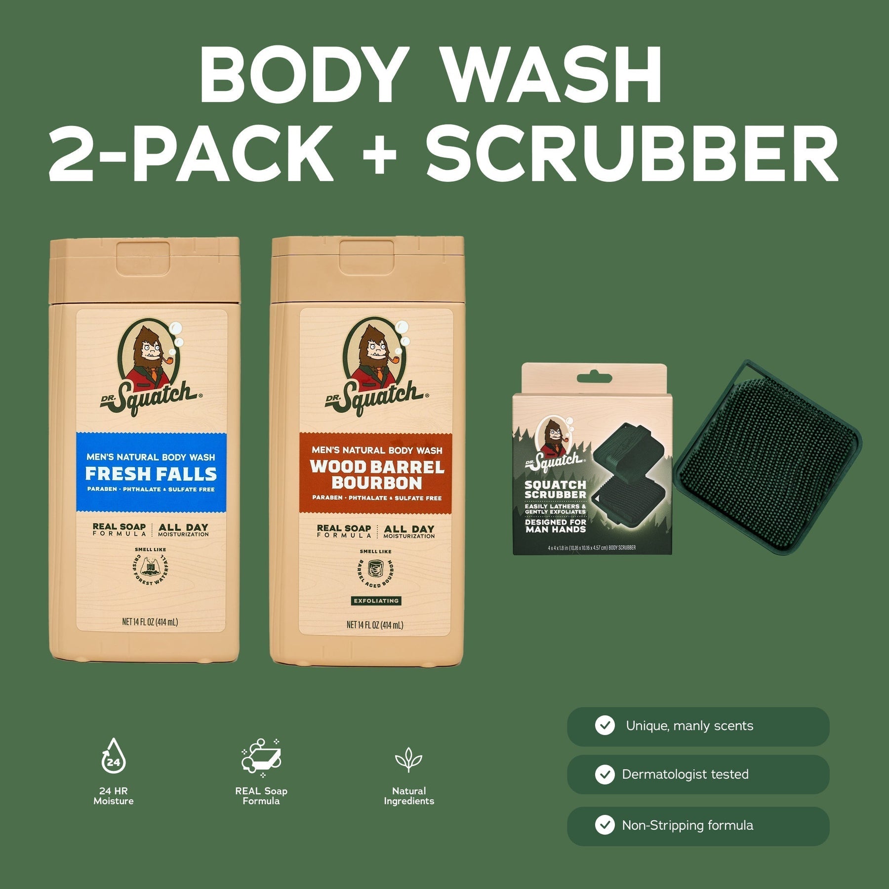 Body Wash 2-Pack + Scrubber S7