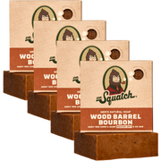 4-Pack Wood Barrel Bourbon Natural Bar Soap D4