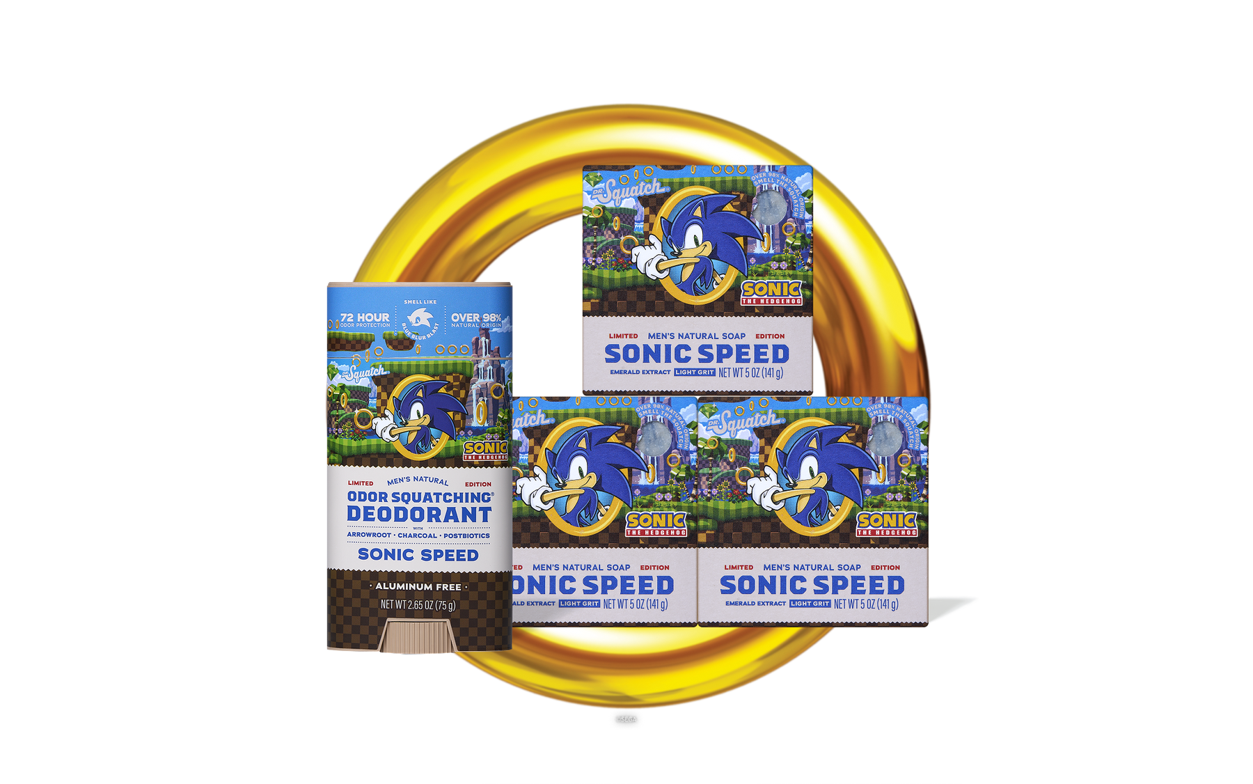 Sonic Speed Super Pack - Exclusive Limited Edition Bar Soap and Deodorant Bundle D4